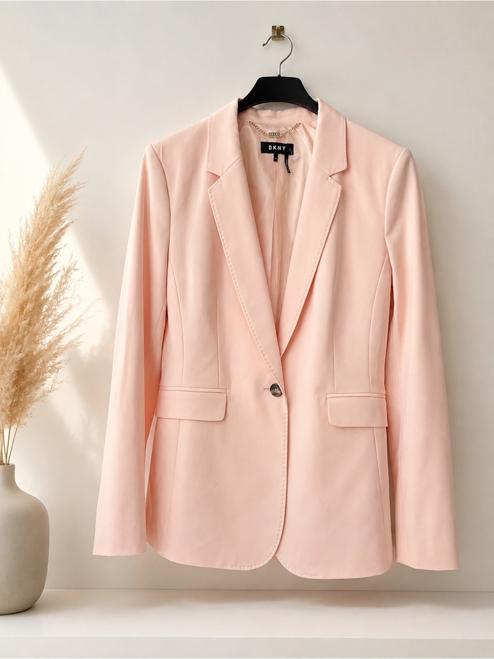 DKNY Pale Pink Single-Button Blazer